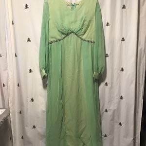 1960’s- 1970’s Evening Gown with rhinestone waist.